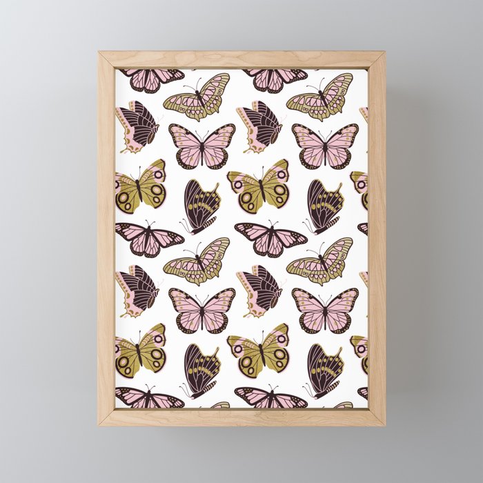 Texas Butterflies - Blush and Gold Pattern Mini Art Print Gallery Image 1