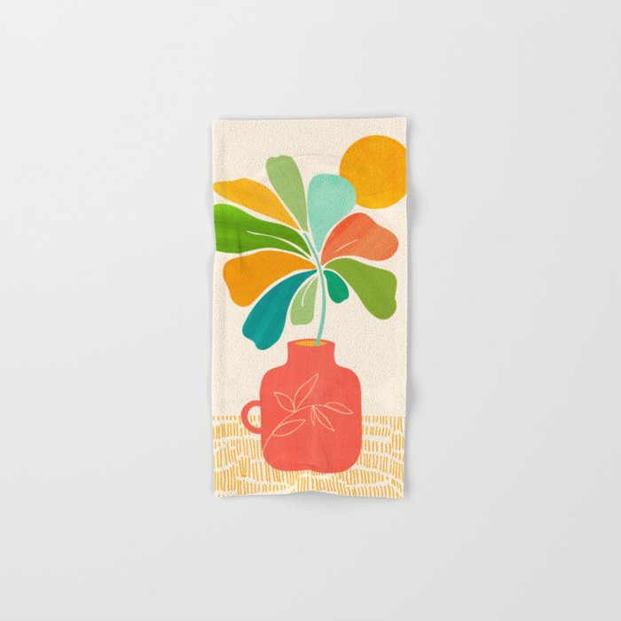 Whimsical Tropical Leaf Still Life Bath Towel Gallery Image 1