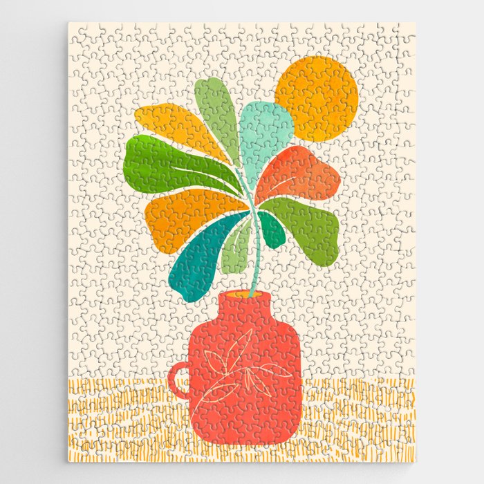 Whimsical Tropical Leaf Still Life Jigsaw Puzzle Gallery Image 1