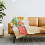 Whimsical Tropical Leaf Still Life Throw Blanket Gallery Image 1
