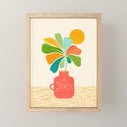 Whimsical Tropical Leaf Still Life Mini Art Print Gallery Image 1