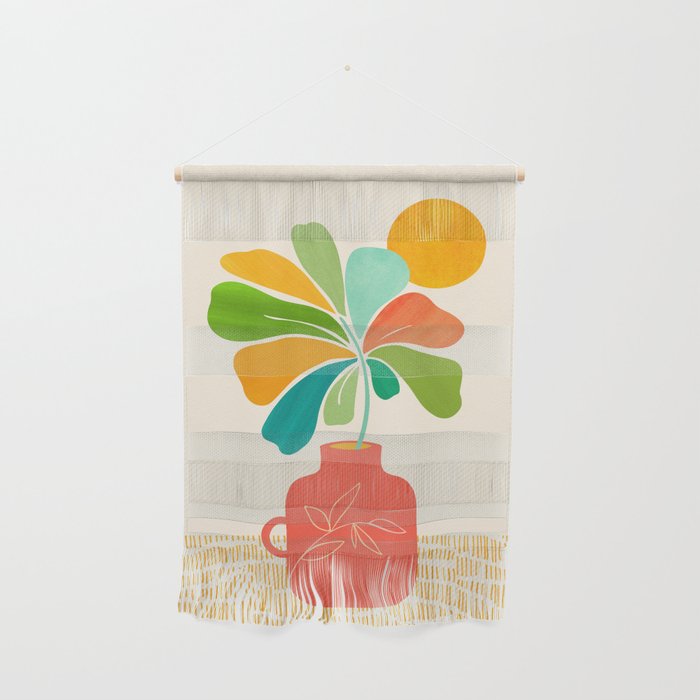 Whimsical Tropical Leaf Still Life Wall Hanging Gallery Image 1