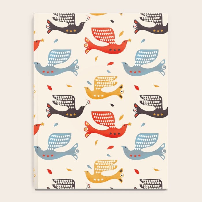 Festive Birds retro pattern Notebook Gallery Image 4