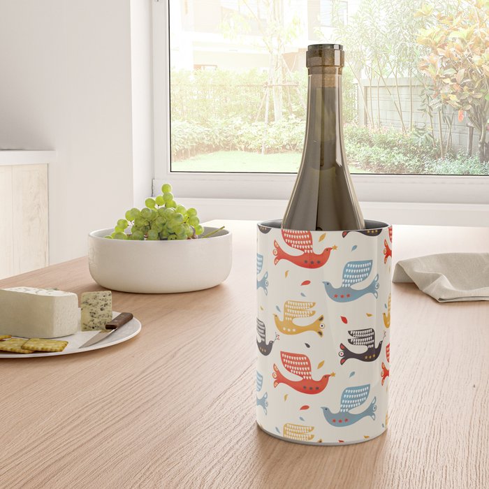 Festive Birds retro pattern Wine Chiller Gallery Image 4