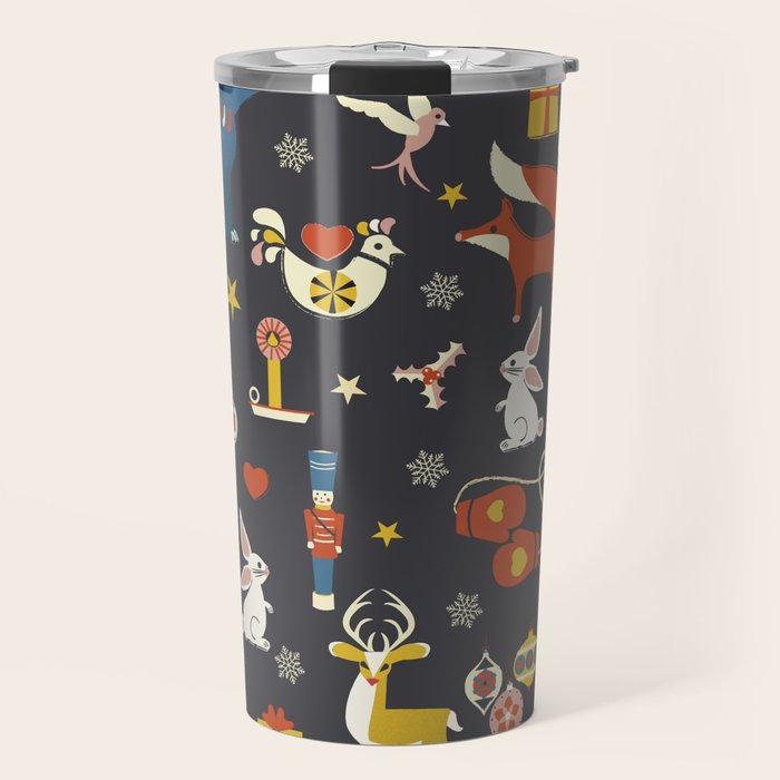 Christmas symbols pattern Travel Mug Gallery Image 1