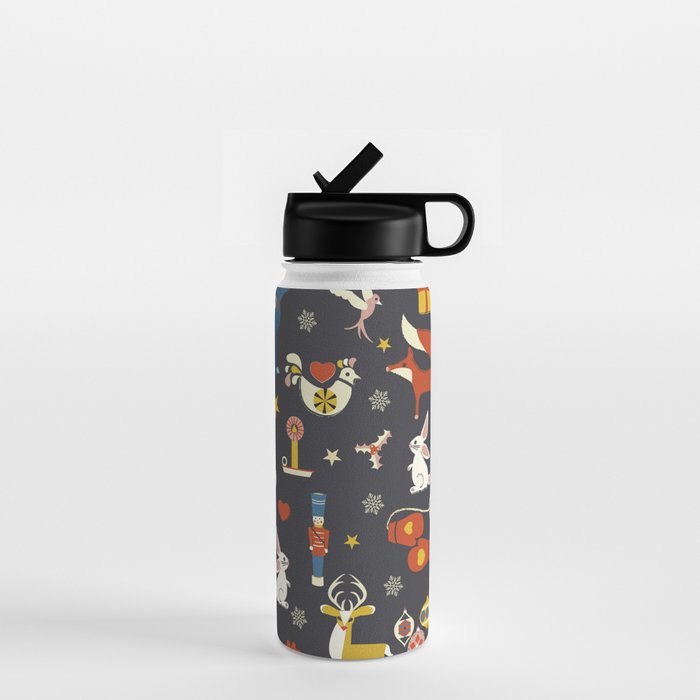 Christmas symbols pattern Water Bottle Gallery Image 1