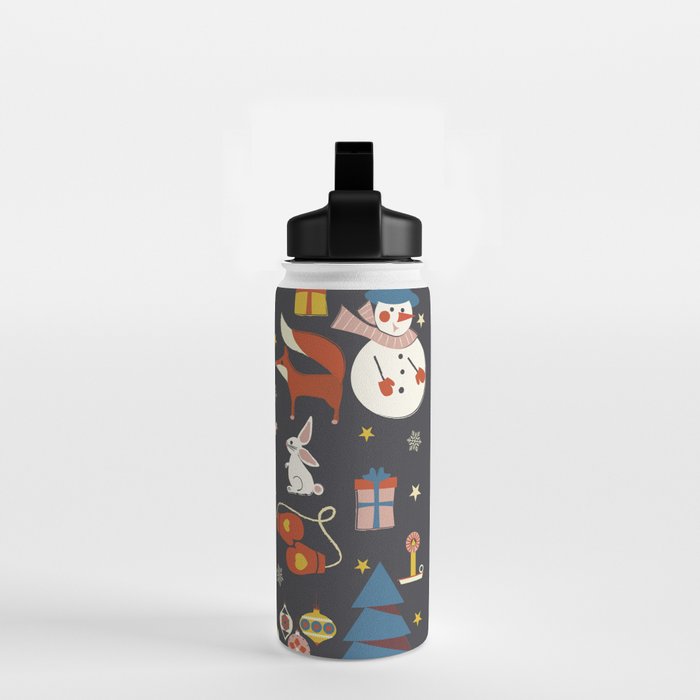 Christmas symbols pattern Water Bottle Gallery Image 2