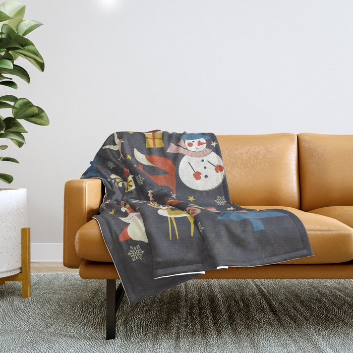 Christmas symbols pattern Throw Blanket Gallery Image 1
