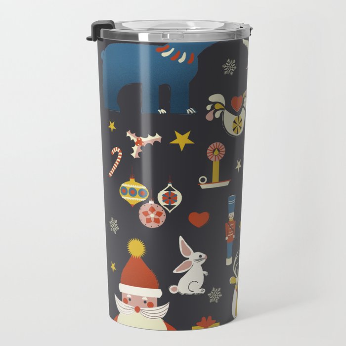 Christmas symbols pattern Travel Mug Gallery Image 3