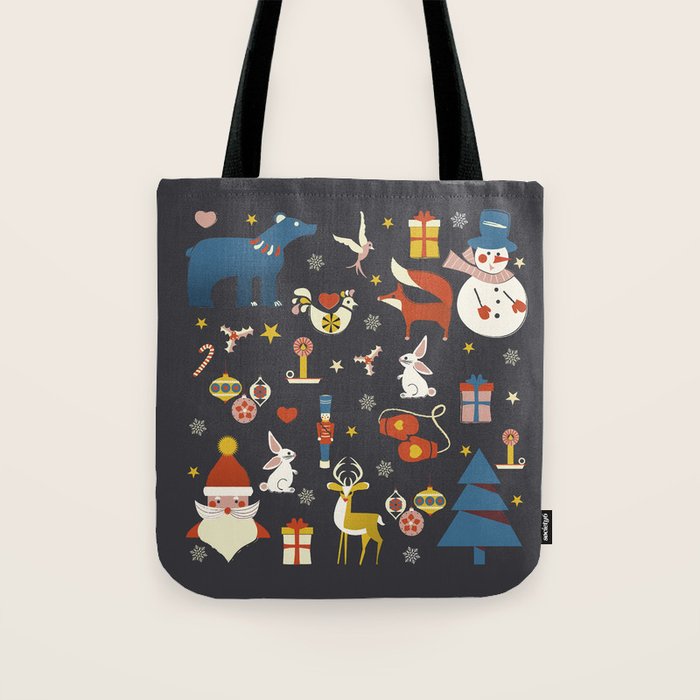 Christmas symbols pattern Tote Bag Gallery Image 1