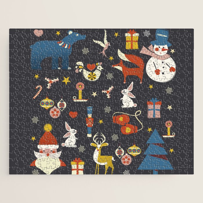 Christmas symbols pattern Jigsaw Puzzle Gallery Image 1