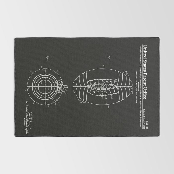 Football Patent - Black Rug Gallery Image 2