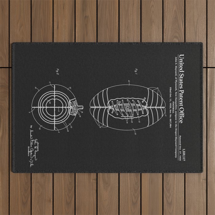 Football Patent - Black Outdoor Rug Gallery Image 1