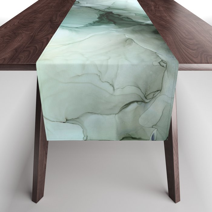 Calm Nature Inspired Abstract Flow Landscape Painting Table Runner Gallery Image 1