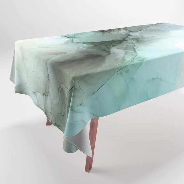 Calm Nature Inspired Abstract Flow Landscape Painting Tablecloth Gallery Image 1