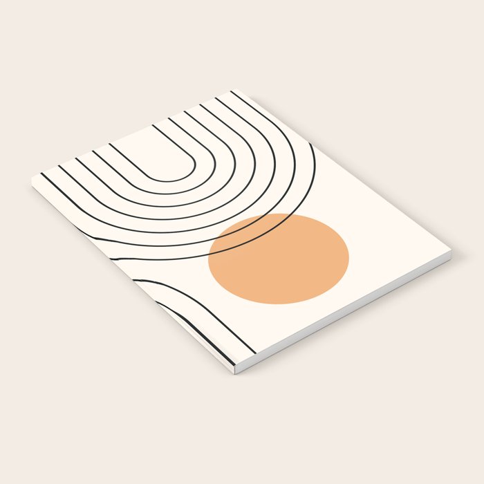 Mid Century Modern Geometric 61 (Rainbow and Sun Abstraction) Notebook Gallery Image 2