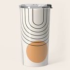 Mid Century Modern Geometric 61 (Rainbow and Sun Abstraction) Travel Mug Gallery Image 2