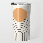 Mid Century Modern Geometric 61 (Rainbow and Sun Abstraction) Travel Mug Gallery Image 3