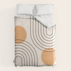 Mid Century Modern Geometric 61 (Rainbow and Sun Abstraction) Duvet Cover Gallery Image 6