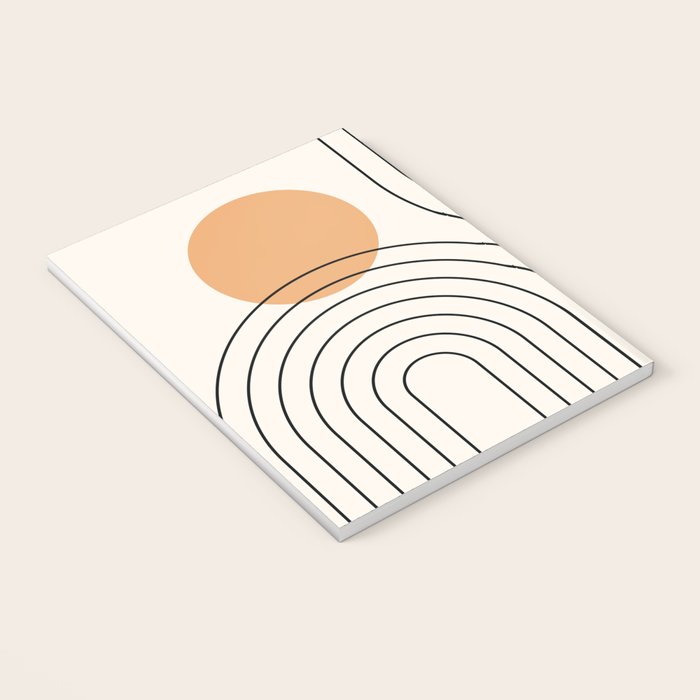 Mid Century Modern Geometric 61 (Rainbow and Sun Abstraction) Notebook Gallery Image 3
