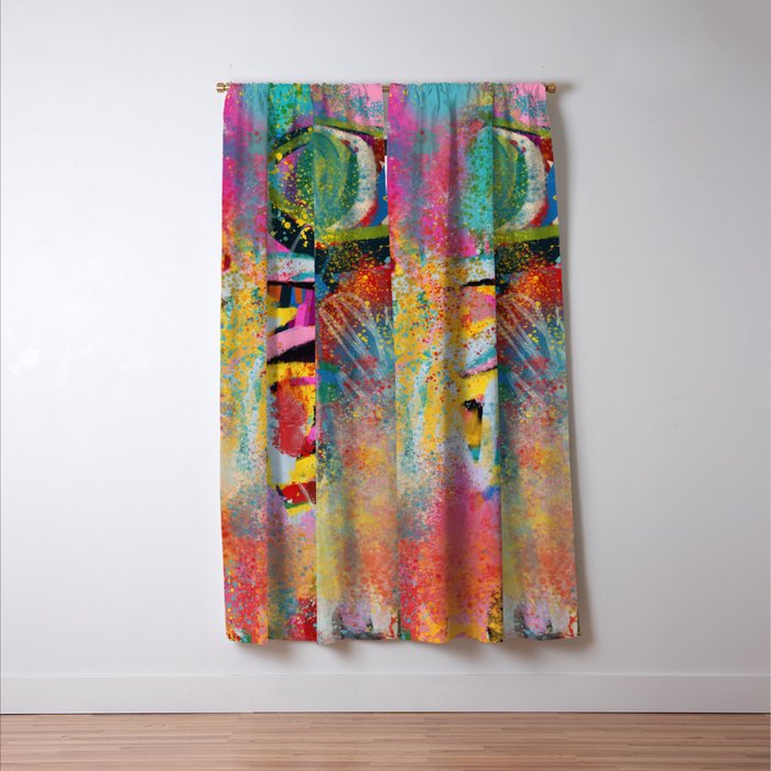 Chromatic Whispers Sprayed Abstract Dance of Color and Chaos Window Curtain Gallery Image 3