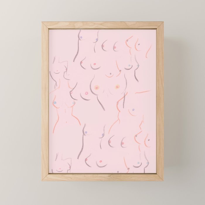 Breasts in Millennial Pink Mini Art Print