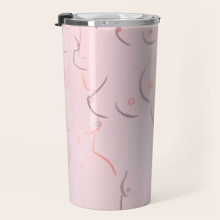 Breasts in Millennial Pink Travel Mug Gallery Image 3