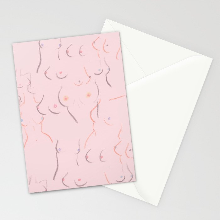 Breasts in Millennial Pink Stationery Card Gallery Image 2