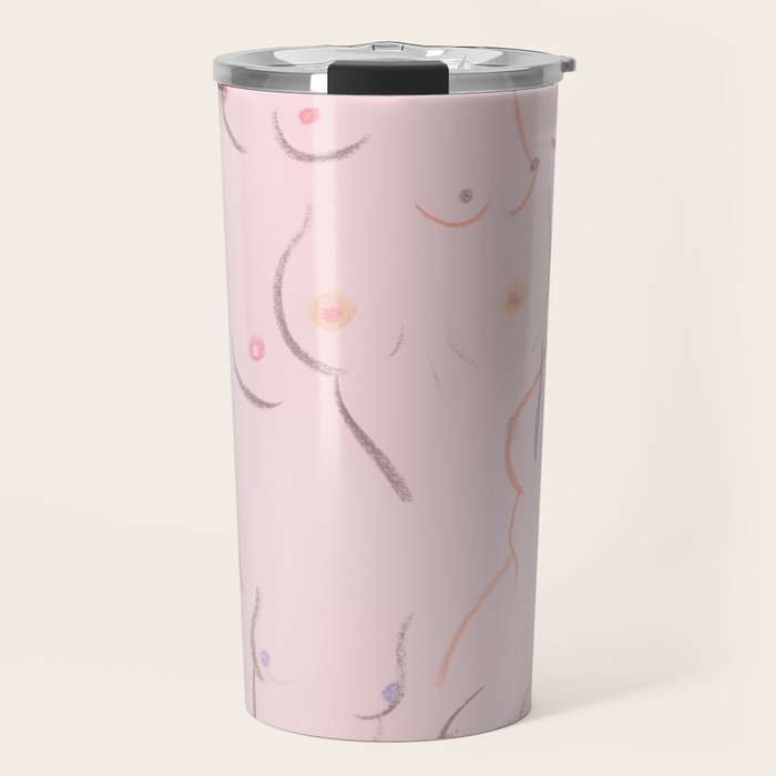 Breasts in Millennial Pink Travel Mug Gallery Image 1