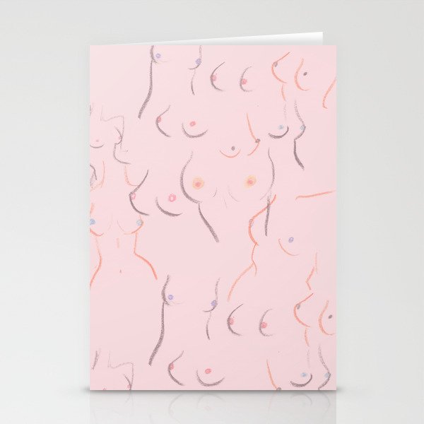 Breasts in Millennial Pink Stationery Card Gallery Image 2