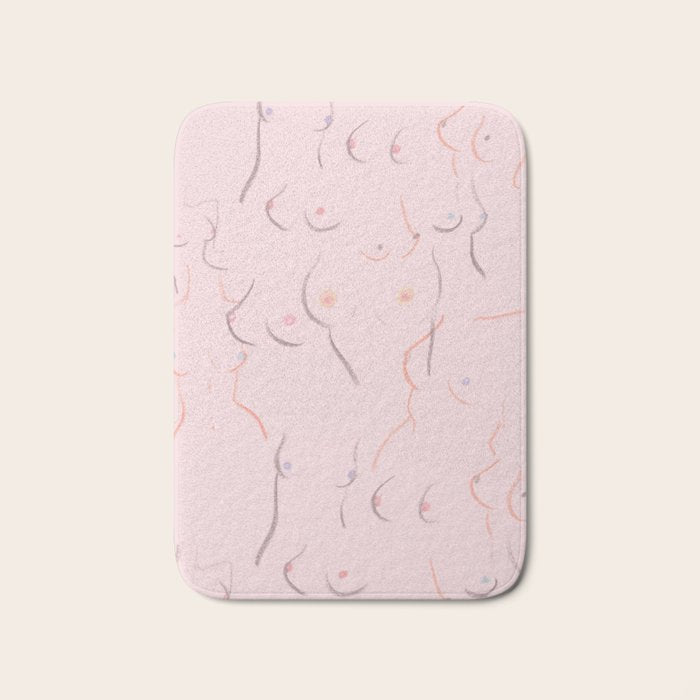 Breasts in Millennial Pink Bath Mat Gallery Image 1