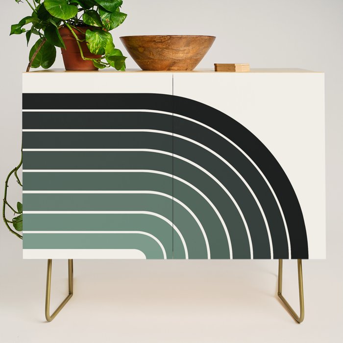 Gradient Arch IV Earthy Green Mid Century Modern Rainbow Credenza Gallery Image 1