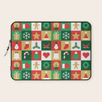 Christmas geometric patchwork mosaic pattern Laptop Sleeve Gallery Image 1