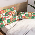 Christmas geometric patchwork mosaic pattern Pillow Sham Gallery Image 2