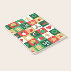 Christmas geometric patchwork mosaic pattern Notebook Gallery Image 3