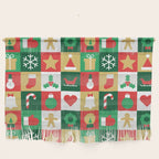 Christmas geometric patchwork mosaic pattern Wall Hanging Gallery Image 1