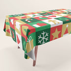 Christmas geometric patchwork mosaic pattern Tablecloth Gallery Image 1
