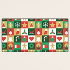 Christmas geometric patchwork mosaic pattern Desk Mat Gallery Image 3