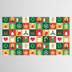 Christmas geometric patchwork mosaic pattern Tablecloth Gallery Image 2