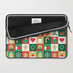 Christmas geometric patchwork mosaic pattern Laptop Sleeve Gallery Image 2