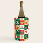 Christmas geometric patchwork mosaic pattern Wine Chiller Gallery Image 3