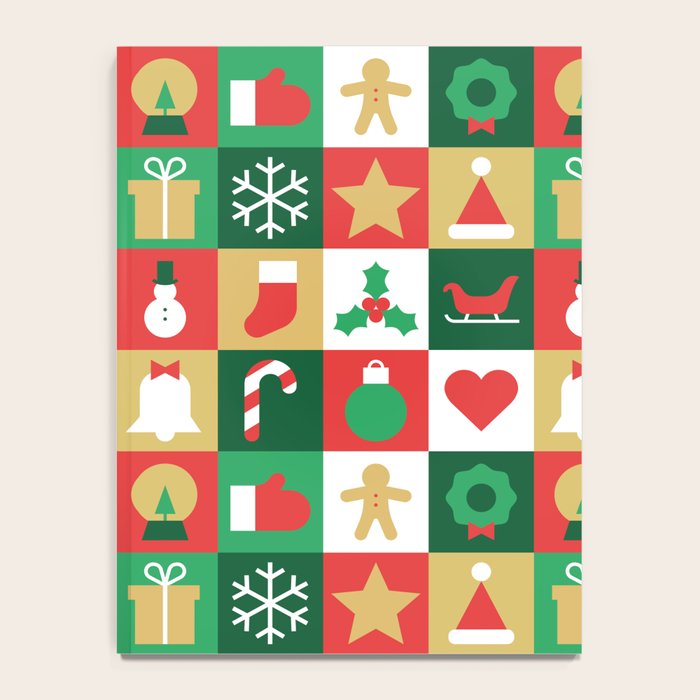 Christmas geometric patchwork mosaic pattern Notebook Gallery Image 4