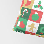 Christmas geometric patchwork mosaic pattern Pillow Sham Gallery Image 4