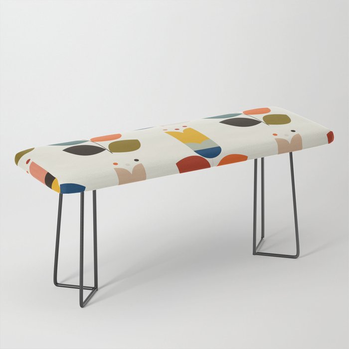 mid modern geometric spring Bench Gallery Image 1
