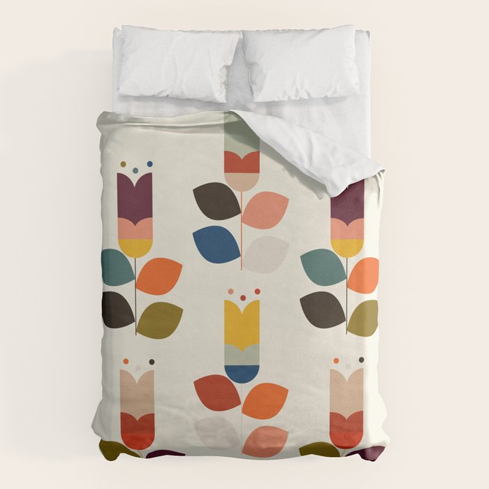 mid modern geometric spring Duvet Cover Gallery Image 6