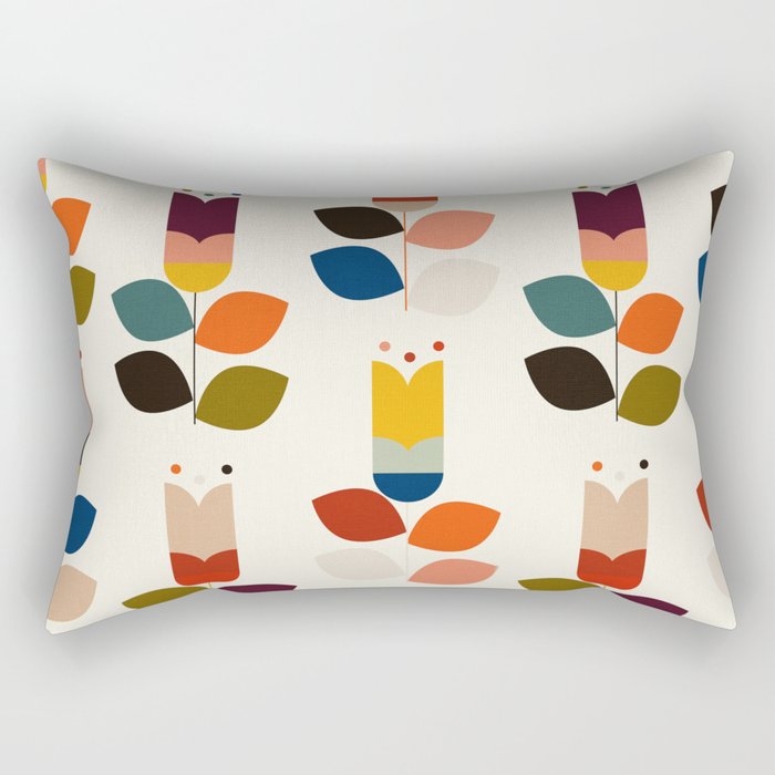 mid modern geometric spring Rectangular Pillow Gallery Image 1