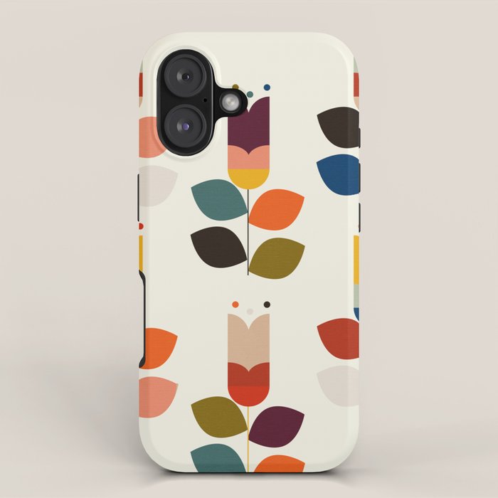mid modern geometric spring iPhone Case Gallery Image 1