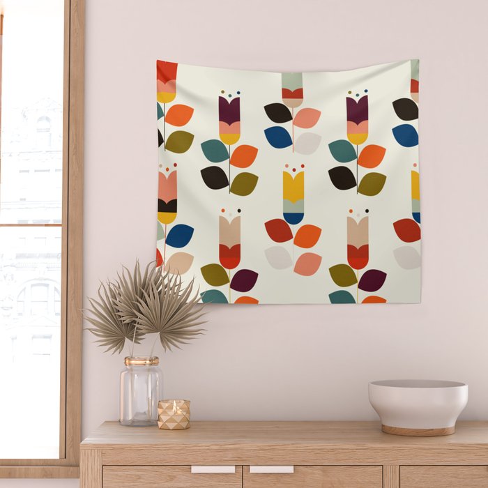 mid modern geometric spring Wall Tapestry Gallery Image 2