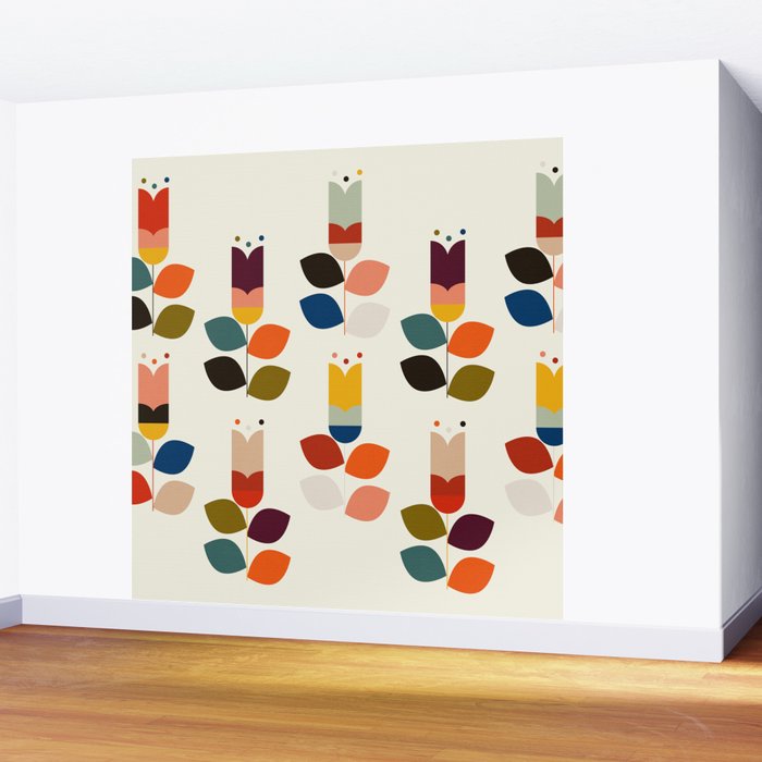 mid modern geometric spring Wall Mural Gallery Image 2