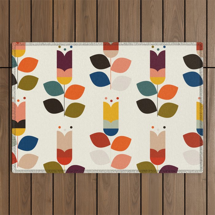 mid modern geometric spring Outdoor Rug Gallery Image 1